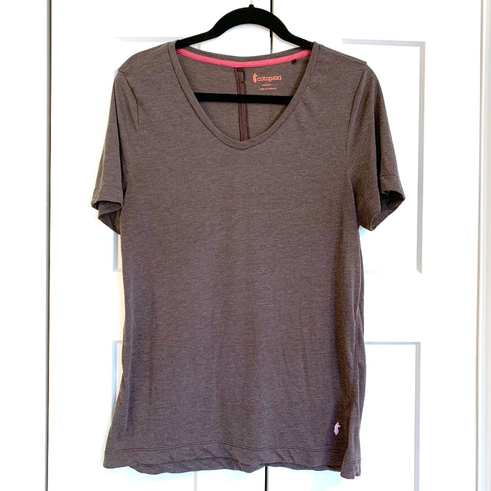 Cotopaxi Paseo Travel T-Shirt Heathered Brown Large